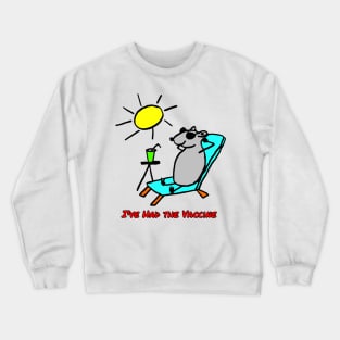 Vaccinated Cartoon Rat Relaxing Crewneck Sweatshirt